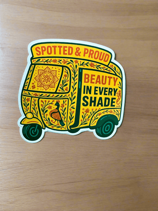 Spotted & Proud - Vitiligo rickshaw sticker - Spotted Chai