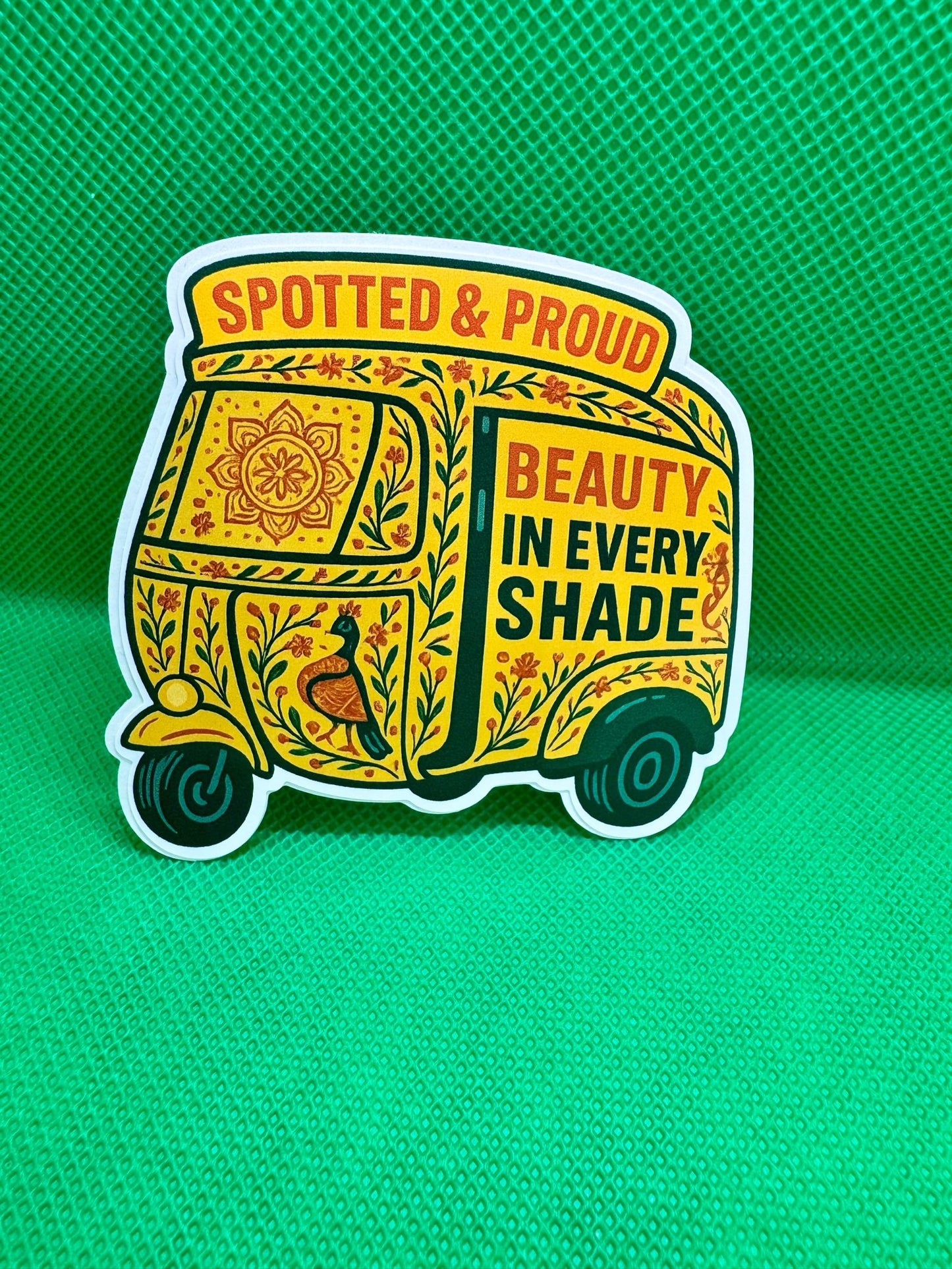 Spotted & Proud - Vitiligo rickshaw sticker - Spotted Chai