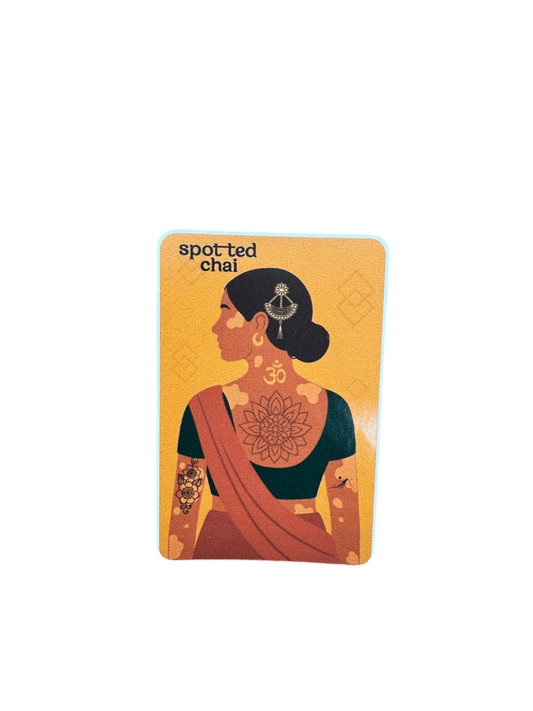 Spotted Chai Woman Sticker – Vitiligo Awareness & Desi Self - Love - Spotted Chai