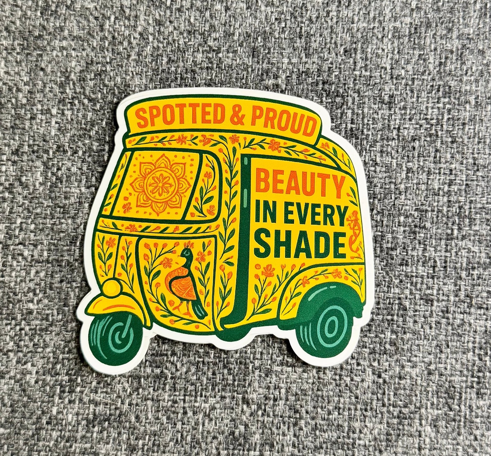 Spotted & Proud - Vitiligo rickshaw sticker - Spotted Chai